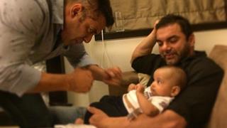 Aww: Salman- Sohail snapped while playing with baby Ahil