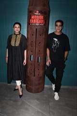 Akshay Kumar and Parineeti Chopra snapped together to promote their upcoming film Mission Raniganj 