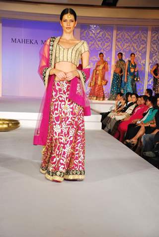 Lara Dutta walks the ramp for designer Maheka Mirpuri at Taj President in Mumbai