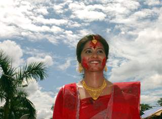 A traditional ritual during Durga Puja