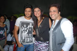 Ritesh Desmukh, Sushmita Sen and Govinda on sets of "Do Knot Disturb" at Filmistan in Mumbai Thumbnail