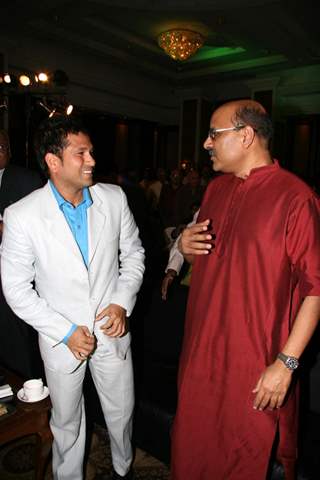 Sachin Tendulkar at Harsha Bhogle''s book launch at Taj Land''s End, in Mumbai