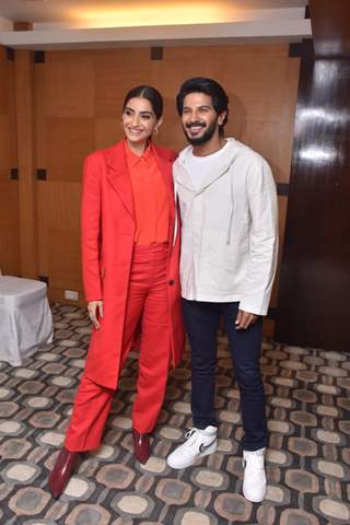 Sonam Kapoor and Dulquer Salmaan at promotions of The Zoya Factor!