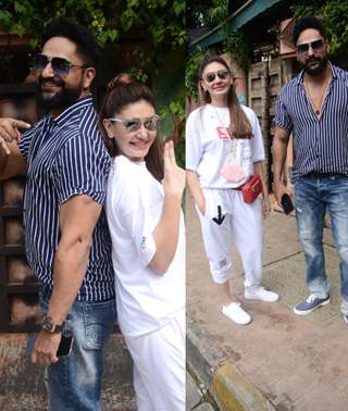 Shefali Jariwala snapped with her husband in Versova