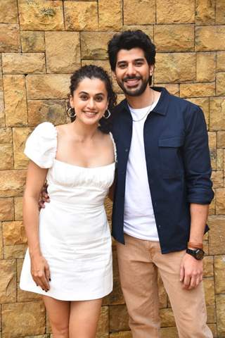 Taapsee Pannu and Pavail Gulati snapped promoting their upcoming film Do Baaraa