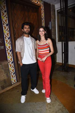Vijay Deverakonda and Ananya Panday snapped promoting their film Liger in the city