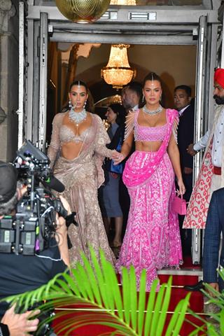 Kim Kardashian and Khloe Kardashian snapped at Taj Hotel to attend Anant Ambani and Radhika Merchant's Wedding Ceremony thumbnail