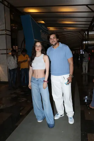 Elli AvrRam and Ashish Chanchlani snapped at Fantastic Four social screening thumbnail