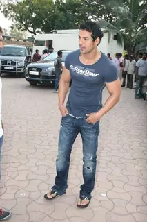 John Abraham in the sets of Sab Tv serial F.I.R at Goregaon