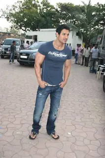 John Abraham in the sets of Sab Tv serial F.I.R at Goregaon