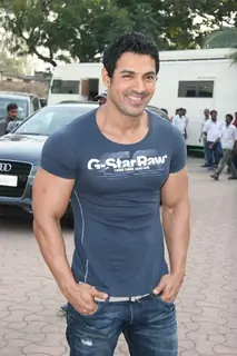 John Abraham in the sets of Sab Tv serial F.I.R at Goregaon