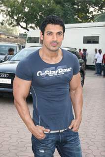 John Abraham in the sets of Sab Tv serial F.I.R at Goregaon