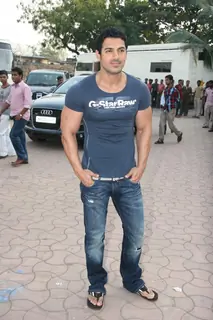 John Abraham in the sets of Sab Tv serial F.I.R at Goregaon