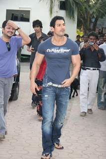 John Abraham in the sets of Sab Tv serial F.I.R at Goregaon