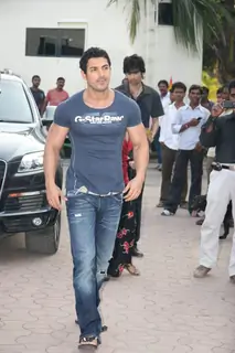 John Abraham in the sets of Sab Tv serial F.I.R at Goregaon
