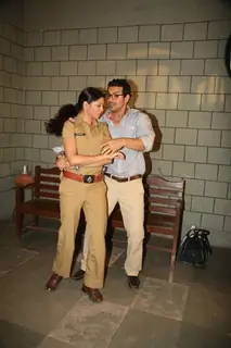John and Kavita in the sets of Sab Tv serial F.I.R at Goregaon