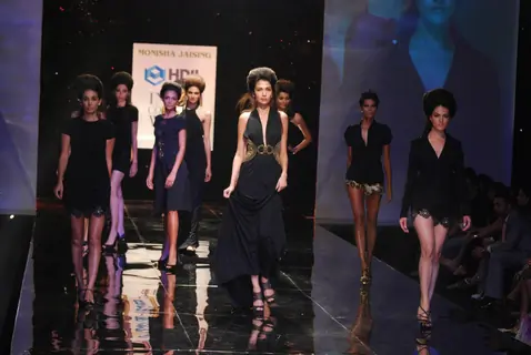 Models showcasing on ramp for Monisha Jaisingh on day 1 of HDIL