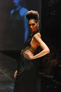 Model showcasing on ramp for Monisha Jaisingh on day 1 of HDIL