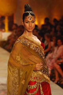 Model showcasing on ramp for Manish Malhotra on day 1 of HDIL