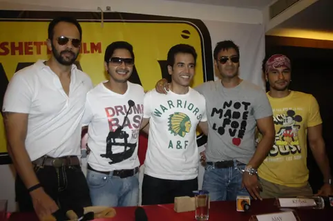 Ajay Devgan, Tusshar Kapoor, Shreyas Talpade and Kunal Khemu on Golmaal 3 Press Meet at Sun N Sand