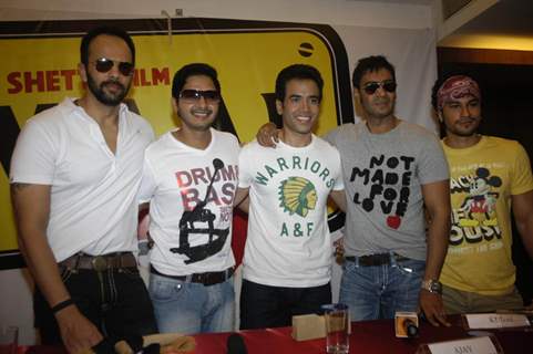 Ajay Devgan, Tusshar Kapoor, Shreyas Talpade and Kunal Khemu on Golmaal 3 Press Meet at Sun N Sand