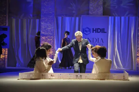 Models on the ramp for designer Rohit Bal Collection at HDIL day 3