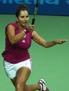 Sania Mirza during the women's singles final match against Anastasia Rodionova of Australia at the 19 th Commonwealth Games on Saturday