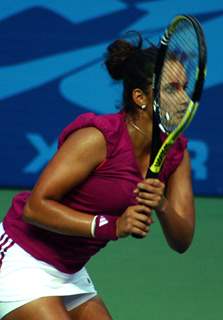 Sania Mirza during the women's singles final match against Anastasia Rodionova of Australia at the 19 th Commonwealth Games on Saturday