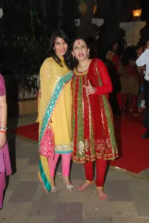 Sophie Chaudhary and Manyata Dutt at Mata ki Chowki at Bandra