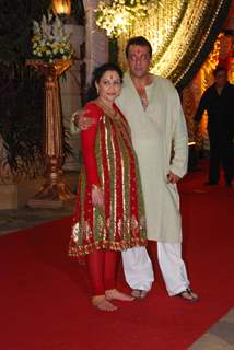 Sanjay Dutt with wife Manyata Dutt at Mata ki Chowki at Bandra