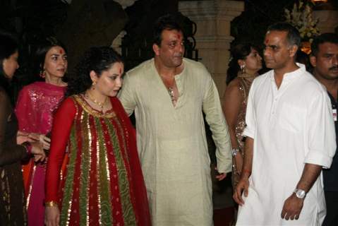 Sanjay and Manyata at Sanjay Dutt's Mata Ki Chowki at Bandra