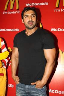 John at McDonalds to promote Jhoothi Hi Sahi at Andheri, Mumbai