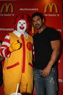 John at McDonalds to promote Jhoothi Hi Sahi at Andheri, Mumbai