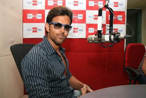 Hrithik Roshan at Big FM to promote Guzaarish