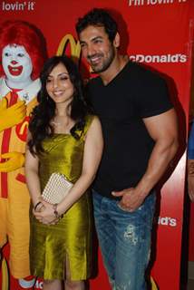 John and Pakhi at McDonalds to promote Jhootha Hi Sahi