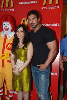 John and Pakhi at McDonalds to promote Jhootha Hi Sahi