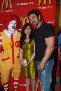 John and Pakhi at McDonalds to promote Jhootha Hi Sahi