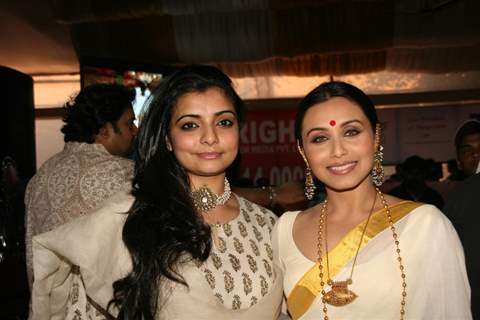 Rani Mukherjee and Vaibhavi Merchant attend a Durga Puja event