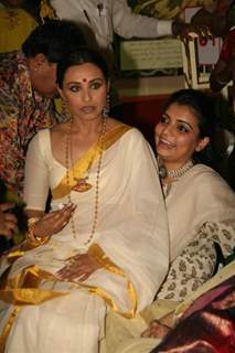 Rani Mukherjee and Vaibhavi Merchant attend a Durga Puja event