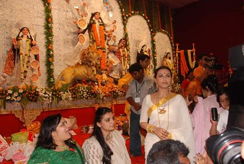 Rani Mukherjee and Vaibhavi Merchant attend a Durga Puja event