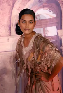 A Model at the preview of the Grand Finale collection by Tarun Tahiliani for Wills Lifestyle India Fashion Week , Spring-Summer 2011 in New Delhi on Wednesday