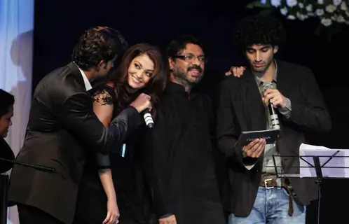 Hrithik, Sanjay Bhansali and Aishwarya at Music release of 'Guzaarish' at Yash Raj Studio, Mumbai