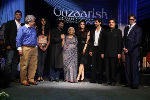 Hrithik, Sanjay, Amitabh and Aishwarya at Music release of 'Guzaarish' at Yash Raj Studio, Mumbai