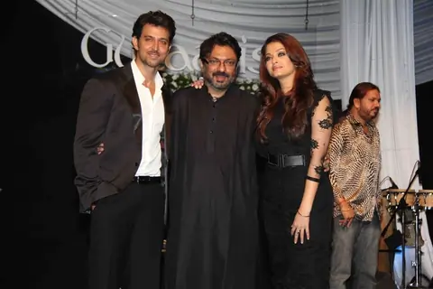 Hrithik, Sanjay Bhansali and Aishwarya at Music release of 'Guzaarish' at Yash Raj Studio, Mumbai