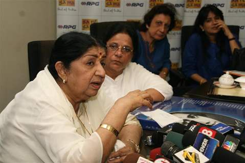 Lata Mangeshkar launches her Saregama India Ltd's album Aapki Sewa Mein Main Aur Mere Saathi at Saregama Office in Mumbai