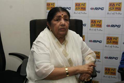 Lata Mangeshkar launches her Saregama India Ltd's album Aapki Sewa Mein Main Aur Mere Saathi at Saregama Office in Mumbai