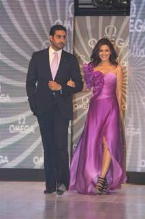 Abhishek and Sonali Bendre at Omega Constellation watches fashion show in Mumbai