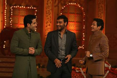 Cast of Movie Golmaal 3 on the sets of Colors Diwali show