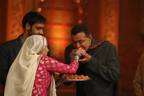 Ajay Devgan and Mithun on the sets of Colors Diwali show