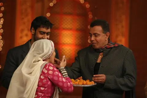 Ajay Devgan and Mithun on the sets of Colors Diwali show